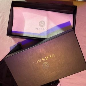 Red Versace wallet full zip around brand new with box and dust bag